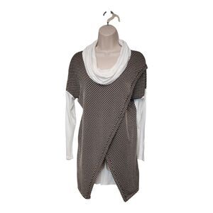 Lollipop Star Long Sleeve Multicolor Black Polka-Dots Tunic Blouse Size Medium